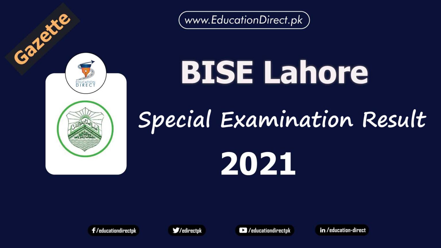 BISE Lahore Intermediate Special Examination Result 2021, Search by